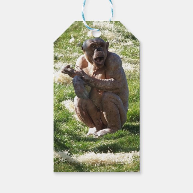 ÉTIQUETTES-CADEAU CHIMPANZÉ (Devant)