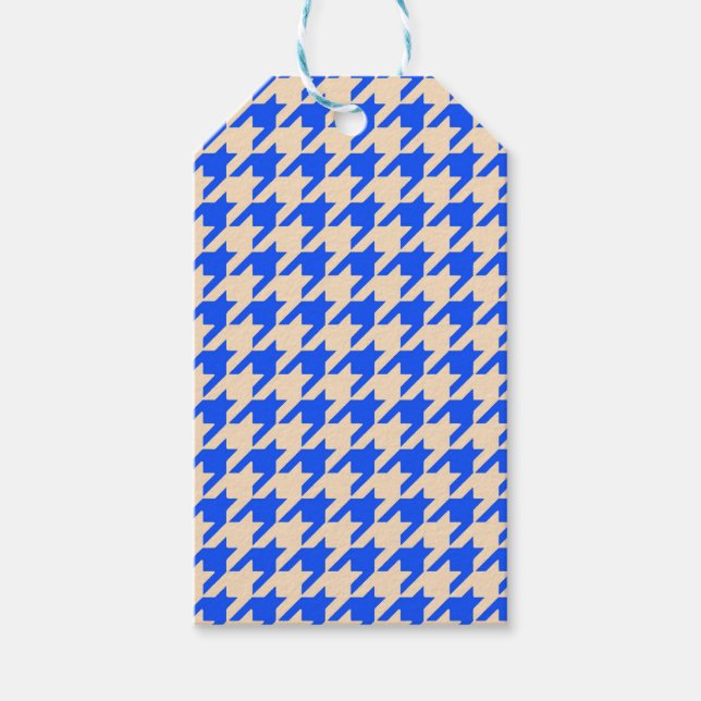 Étiquettes-cadeau Chine Blue Houndstooth (Devant)