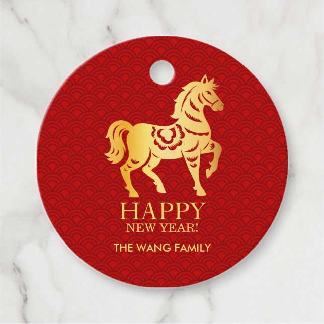 Étiquettes Cadeau Chinese New year of the Horse 2026 Gift (Devant)