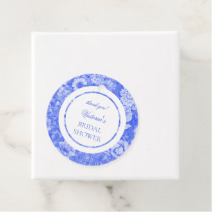 Étiquettes Cadeau Chinoiserie bleu blanc Shower de mariage