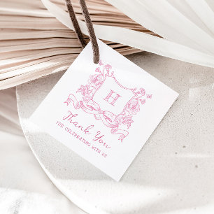 Étiquettes Cadeau Chinoiserie Russe Bow Floral Crest Baby shower