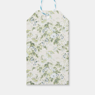 Étiquettes Cadeau Chintz Vert Sauge, Imprimé Petit