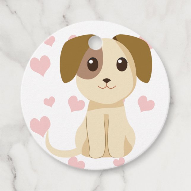 Étiquettes Cadeau Chiot doux (Devant)