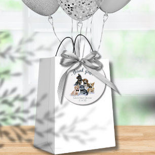Étiquettes Cadeau Chiot pur   Cravate noire Élégant Baby shower mign