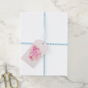 Étiquettes-cadeau Chiot rose