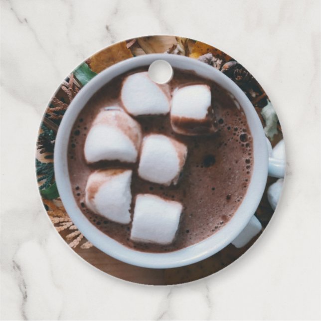 Étiquettes Cadeau Chocolat chaud et cacao de marshmallows (Devant)
