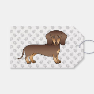 Étiquettes-cadeau Chocolat Et Brun Clair Dachshund À Poils Courts &