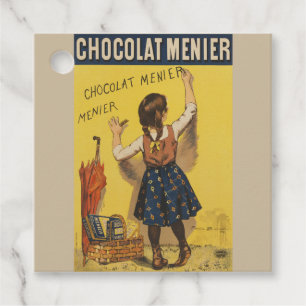 Étiquettes Cadeau Chocolat Menier Petite fille Mur écriture
