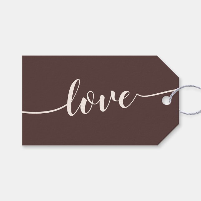 Étiquettes-cadeau Chocolate Brown Cheers Simple Love (Devant (Horizontal))