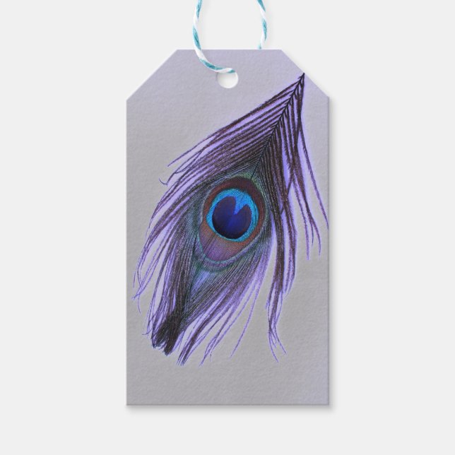 Étiquettes-cadeau Choisir Arrière - plan Peacock Feather (Devant)