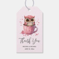 Chouette rose mignonne dans un Merci d'événement d