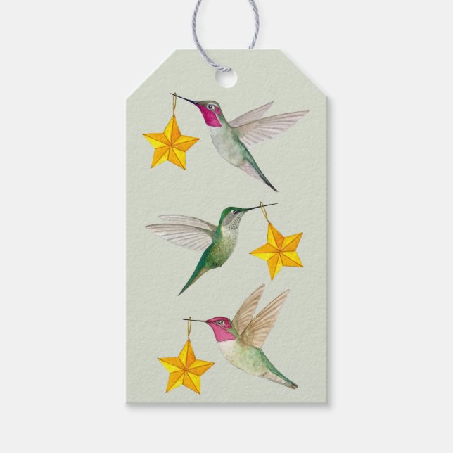 Étiquettes-cadeau Christmas Anna's Hummingbirds Gift Tag (Devant)