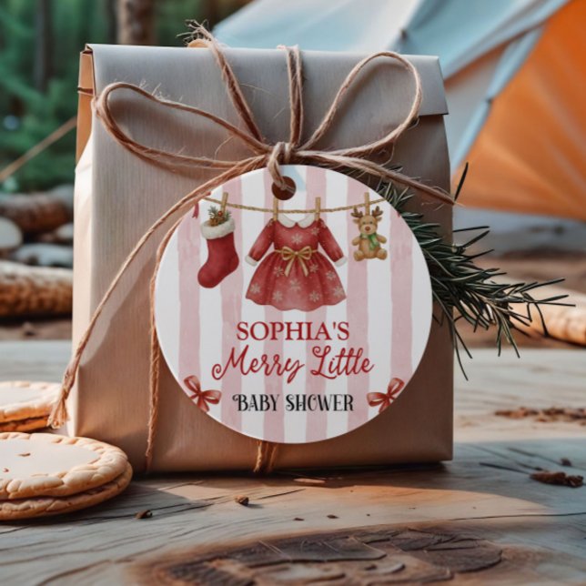 Étiquettes Cadeau Christmas Baby Shower  (Créateur téléchargé)