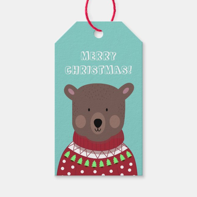 Étiquettes-cadeau Christmas Bear (Devant)