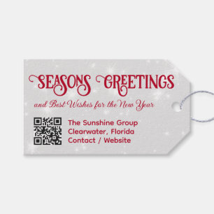 Étiquettes-cadeau Christmas Business QR code Salutation Cravate sur 
