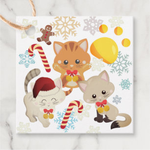 Étiquettes Cadeau Christmas Cats Snowflake Motif Holiday Tags cadeau