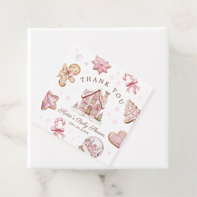 Étiquettes Cadeau Christmas Gingerbread Baby shower Favoriser les ét (En situation)