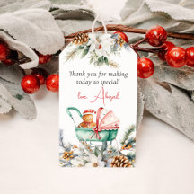 Christmas Gingerbread Baby Shower Thank You Favor