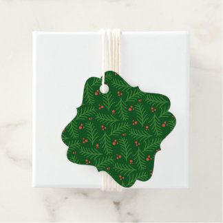 Étiquettes Cadeau Christmas Greenery Berries Artisan Modern Holiday