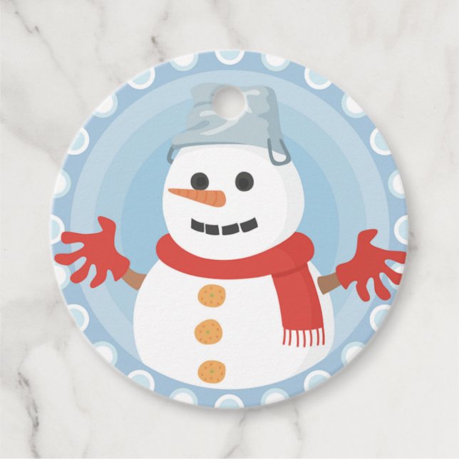 ÉTIQUETTES CADEAU CHRISTMAS HIVER SNOWMAN (Devant)