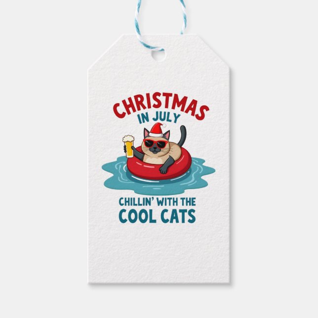 Étiquettes-cadeau Christmas In July Daddy Mommy Chillin With The Sia (Devant)