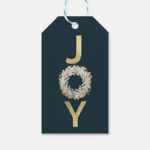 Étiquettes-cadeau CHRISTMAS JOY Gold Foil Modern Holiday Favoriser C