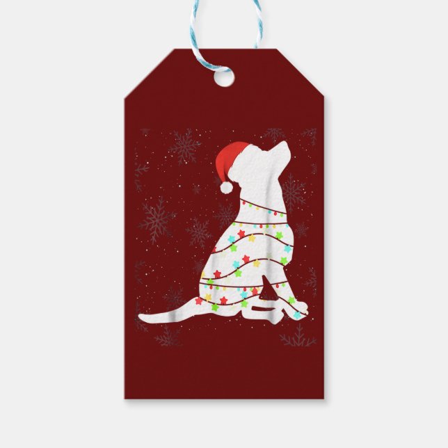 Étiquettes-cadeau Christmas Lights Labrador Retriever  Dog  (Devant)