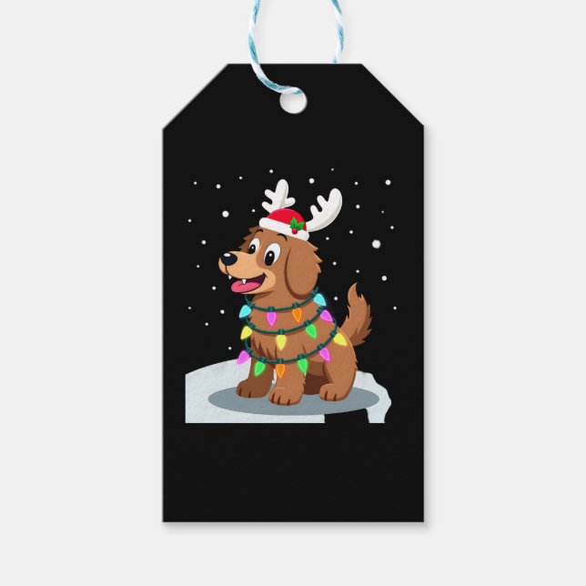 Étiquettes-cadeau Christmas Lights Soft Coated Wheaten Terrier Dog T (Devant)