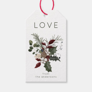 Étiquettes-cadeau Christmas Love Rustic Greenery