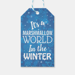 Étiquettes-cadeau Christmas Marshmallow World Blue Cadeaux Tags