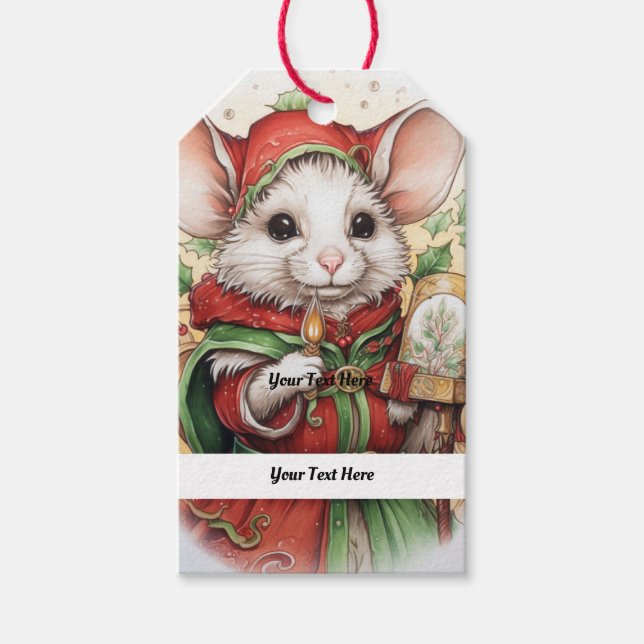 Étiquettes-cadeau Christmas Mouse 48 Votre texte ici (Devant)