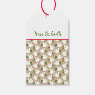 Étiquettes-cadeau Christmas Peace on Earth Dove Faith Holiday Don