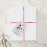 Étiquettes-cadeau Christmas Snowman Watercolor Tags cadeaux<br><div class="desc">Aquarelle peinte à la main étiquettes cadeaux bonhomme de neige de Noël. Personnalisez le nom sur le devant en utilisant l'option modèle.</div>