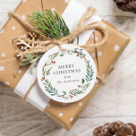 Étiquettes Cadeau Christmas Winter Berries Wreath Nom de famille per<br><div class="desc">Des étiquettes-cadeaux personnalisées pour la période des fêtes de Noël avec nom de famille personnalisé encerclé dans une couronne d'aquarelle de Noël avec verdure d'hiver et baies rouges.</div>