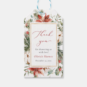 Étiquettes-cadeau Christmas Winter Red Gold Baby shower Tags cadeaux