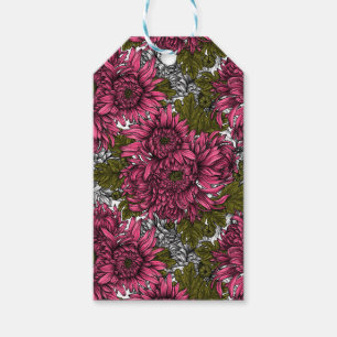Étiquettes-cadeau Chrysanthème rose