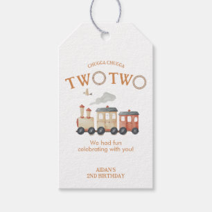 Étiquettes-cadeau Chugga Deux Train Deuxième Anniversaire