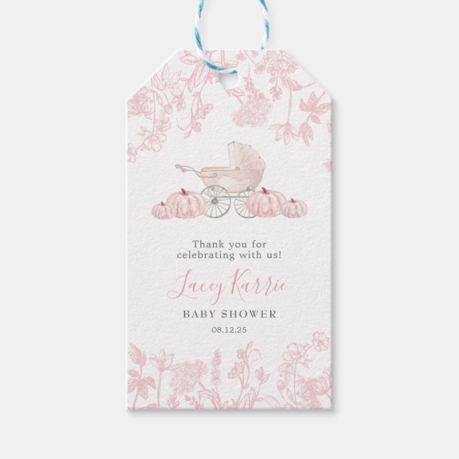 Étiquettes-cadeau Chute Citrouille Chinoiserie Favor tag (Devant)