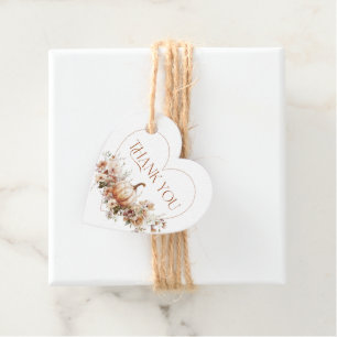 Étiquettes Cadeau Chute d'amour Citrouille Fleur sauvage Baby shower
