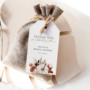 Étiquettes-cadeau Chute en amour Cadre Citrouille neutre Bienvenue