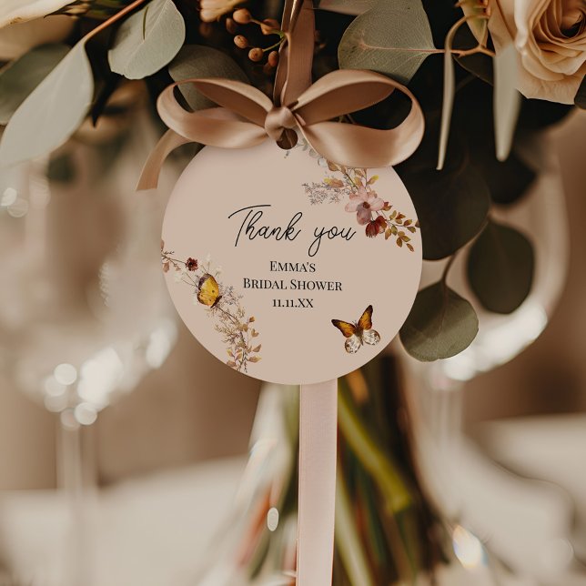 Étiquettes Cadeau Chute en amour Fleur sauvage Fête des mariées Favo (Créateur téléchargé)