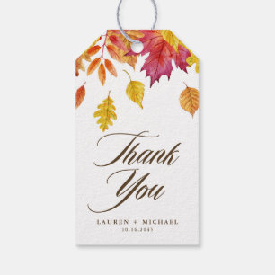 Étiquettes-cadeau Chute Feuille Garland Automne Mariage Merci