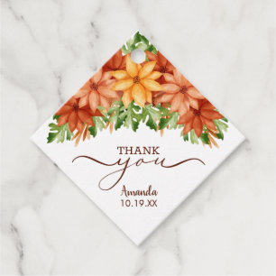Étiquettes Cadeau Chute Floral Swag Douche Merci Favoriser Tags