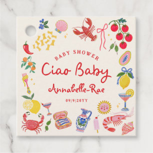 Étiquettes Cadeau Ciao Baby Médicaments pour Baby Shower sur le thèm