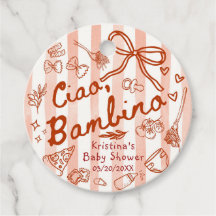Ciao Bambino Red/Red Favor Tags
