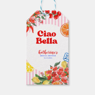 Étiquettes-cadeau Ciao bella la dolce vita Italian Enterrement de vi