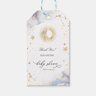 Étiquettes-cadeau Ciel Baby Shower Soleil,Lune,Etoiles