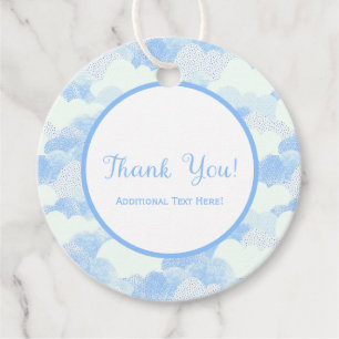 Étiquettes Cadeau Ciel clair Blue nuages Fête Favoriser Merci