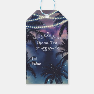 Étiquettes-cadeau Ciel de Nuit Enchanté Soirée Plage Lumières Mariag