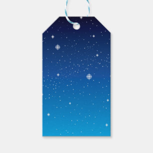 Étiquettes-cadeau Ciel nocturne étoilé bleu profond